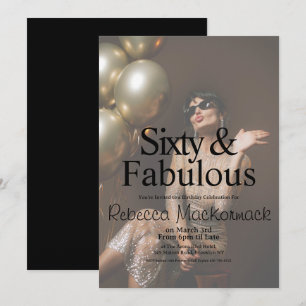 Invitation Soixante ans et fabuleux Photo 60e anniversaire