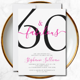 Invitation Soixante ans et Fabuleux Texte pour fête d'anniver