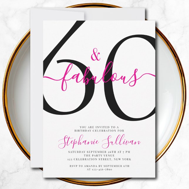 Invitation Soixante ans et Fabuleux Texte pour fête d'anniver (Créateur téléchargé)