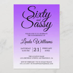 Invitation Soixante ans et Fière Ombre Violette 60e Anniversa