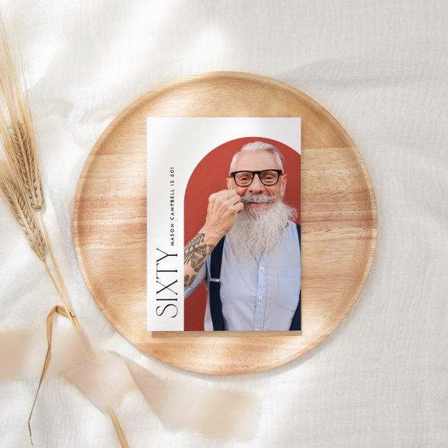 Invitation soixante arch photo 60e fête d'anniversaire simple (Créateur téléchargé)