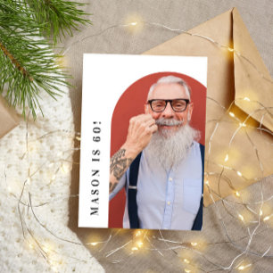 Invitation soixante arch photo 60e fête d'anniversaire simple