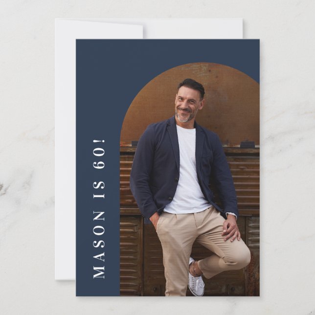 Invitation soixante arch photo 60e fête d'anniversaire simple (Devant)