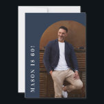 Invitation soixante arch photo 60e fête d'anniversaire simple<br><div class="desc">soixante arch photo 60e simple invitation de fête d'anniversaire moderne. Design moderne élégant de typographie bleu marine.</div>