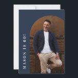 Invitation soixante arch photo 60e fête d'anniversaire simple<br><div class="desc">soixante arch photo 60e simple invitation de fête d'anniversaire moderne. Design moderne élégant de typographie bleu marine.</div>