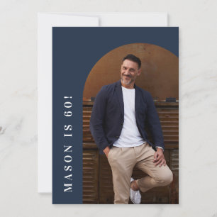 Invitation soixante arch photo 60e fête d'anniversaire simple