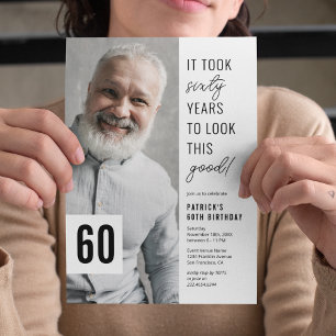 Invitation Soixante-chic Photo 60e Anniversaire Fête Invitati