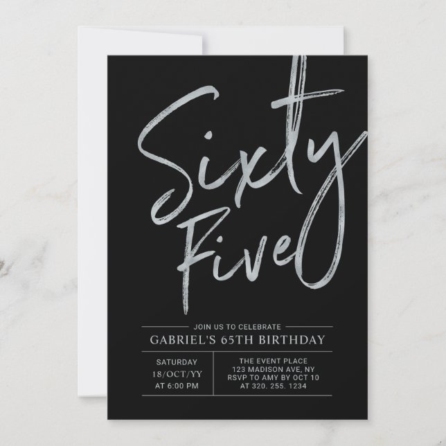 Invitation Soixante-cinq | Soirée d'anniversaire des 65 ans S (Devant)