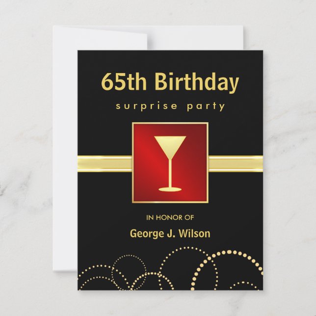 Invitation soixante-cinquième Fête d'anniversaire - photo (Devant)