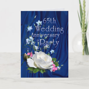 Invitation soixante-cinquième Roses blancs d'anniversaire de