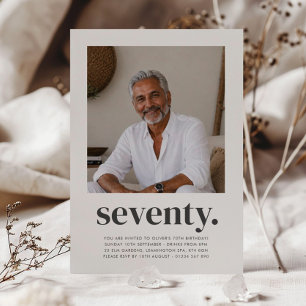 Invitation Soixante-dix 70e Anniversaire Carré Photo Hommes