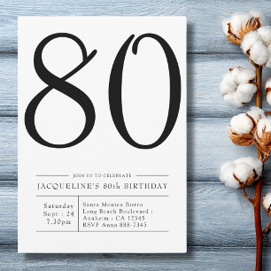 Invitation Soixante-dix-80e anniversaire Simple Party