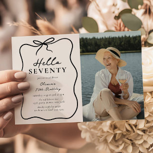 Invitation Soixante-dix ans chic 'Bonjour' Photo Fête d'anniv