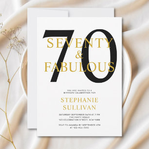 Invitation Soixante-dix ans et Fabuleux 70e anniversaire