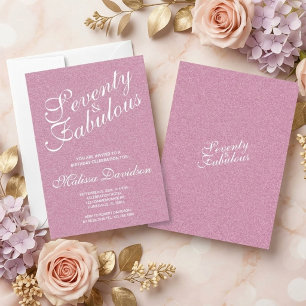 Invitation Soixante-dix ans et Fabuleux Anniversaire Rose Pai