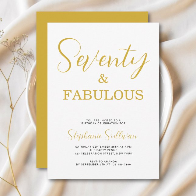 Invitation Soixante-dix ans et Fabuleux Fête d'anniversaire 7 (Créateur téléchargé)