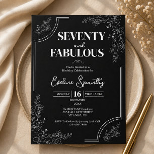 Invitation Soixante-dix ans et Fabuleux Fête d'anniversaire d