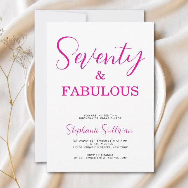 Invitation Soixante-dix ans et Fabuleux Fête d'anniversaire r (Créateur téléchargé)