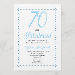 Invitation Soixante-dix ans et Incroyable 70e Anniversaire