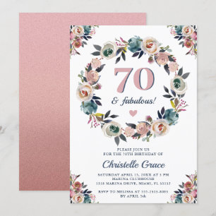 Invitation Soixante-dix et fabuleux Chic Lady 70e fête d'anni