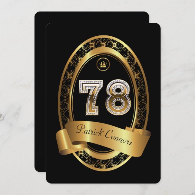 Invitation soixante-dix-huitième, homme de femme de fête (Devant / Derrière)