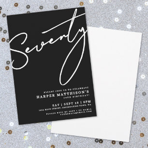 Invitation Soixante-dixième anniversaire de Black Seventy