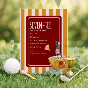 Invitation Soixante-dixième Anniversaire Thème Whisky Golf