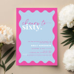 Invitation Soixante-dixième fête d'anniversaire<br><div class="desc">Cette vibrante invitation à la fête du 60e anniversaire est parfaite pour une fête d'anniversaire moderne. Le design simple présente un arrière - plan bleu ciel avec une bordure ondulée. Personnalisable dans n'importe quelle couleur. Gardez le design minimal et élégant, en l'état, ou personnalisez-le en ajoutant vos propres graphiques et...</div>