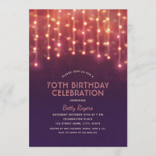 Invitation soixante-dixième Lumières modernes de ficelle de