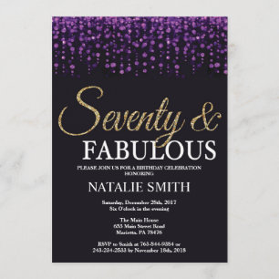 Invitation soixante-dixième Pourpre d'anniversaire et parties