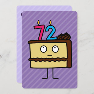 Invitation soixante-douzième Gâteau d'anniversaire avec des