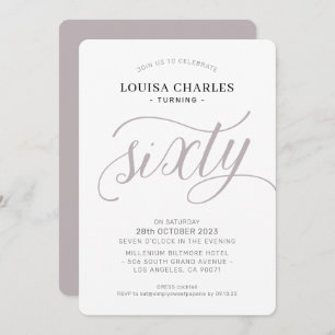 Invitation Soixante élégance d'anniversaire chic script champ