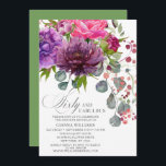 Invitation Soixante et fabuleux Elégant Floral 60e anniversai<br><div class="desc">Soixante et fabuleux Elegant Floral 60th Birthday Invitations dispose d'un élégant bouquet de fleurs d'aquarelle en rose, violet et bordeaux avec la verdure. Ajoutez simplement votre texte personnalisé pour vos invitations à votre soixantième anniversaire. Personnalisé en modifiant le texte dans les zones de texte fournies. Conçu par ©Evco Studio www.zazzle.com/store/evcostudio...</div>
