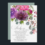 Invitation Soixante et fabuleux Elégant Floral 60e anniversai<br><div class="desc">Soixante et fabuleux Elegant Floral 60th Birthday Invitations dispose d'un élégant bouquet de fleurs d'aquarelle en rose, violet et bordeaux avec la verdure. Ajoutez simplement votre texte personnalisé pour vos invitations à votre soixantième anniversaire. Personnalisé en modifiant le texte dans les zones de texte fournies. Conçu par ©Evco Studio www.zazzle.com/store/evcostudio...</div>