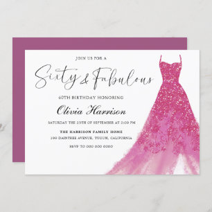 Invitation Soixante et fabuleux Gorgeous Pink Gown 60e annive