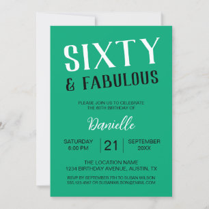 Invitation Soixante et fabuleux vert 60e anniversaire