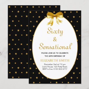 Invitation Soixante et Sensationnel modifiables avec des étoi
