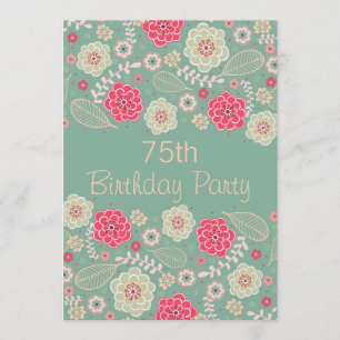 Invitation soixante-quinzième Floral moderne génial chic de