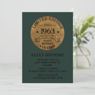 Invitation Soixante vintage 60e anniversaire