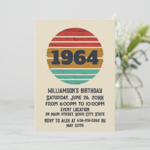 Invitation Soixante vintage 60e anniversaire