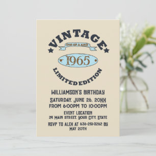 Invitation Soixante vintage 60e anniversaire