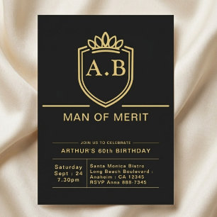 Invitation Soixantième Anniversaire de Mari 60 Ans Fête Noir 