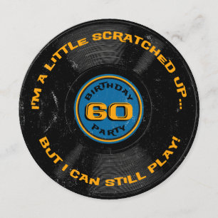 Invitation Soixantième anniversaire rayé de disque