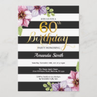 soixantième Femmes d'invitation d'anniversaire.