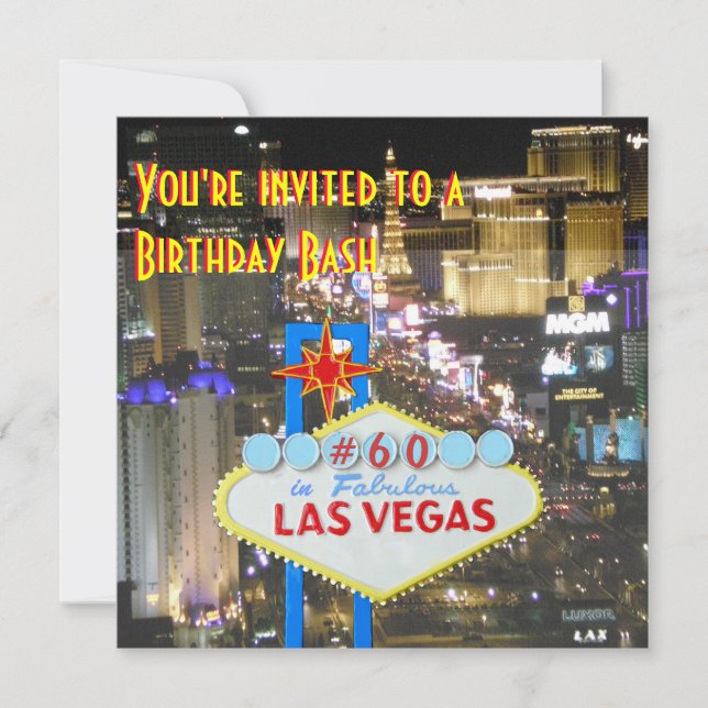 Invitation Soixantième fête d'anniversaire de Las Vegas (Devant)