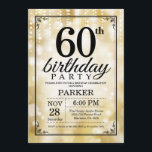 Invitation soixantième Parties scintillantes d'or<br><div class="desc">soixantième Invitation d'anniversaire avec des lumières de ficelle d'or avec l'arrière - plan de parties scintillantes d'or. Anniversaire d'or. Anniversaire adulte. Invitation d'anniversaire d'hommes ou de femmes. 13ème 15ème 16ème 18ème 20ème 21ème 30ème quarantième cinquantième soixantième soixante-dixième quatre-vingtième quatre-vingt-dixième 100th, tout âge. Pour davantage de personnalisation, cliquez sur svp la...</div>