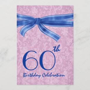 Invitation soixantième Rose et arc bleu M452 de fête