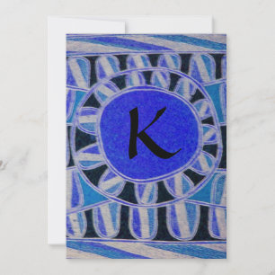Invitation SOLAR GOLD MONOGRAM,bleu turquoise noir brillant