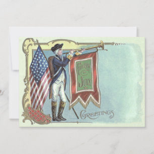 Invitation Soldat de la guerre révolutionnaire Drapeau améric