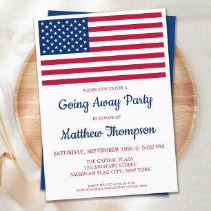 Invitation Soldat de la partie moderne USA Drapeau militaire